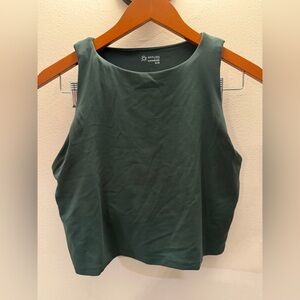 Offline by Aerie Sports Bra Real Me Xtra High Neck Longline Green Athletic xl